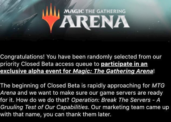 Magic Arena Beta