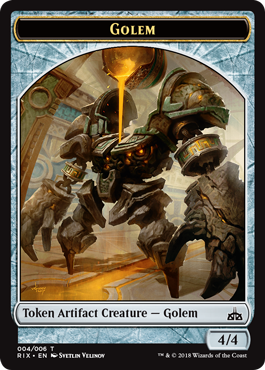 Rivals of Ixalan tokens - Golem token