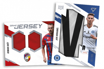 Sběratelské fotbalové karty české Fortuna ligy Game Jersey a Unique Mark