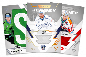 Hokejové karty české Tipsport extraligy Game Jersey a Unique Mark