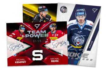 Hokejové karty české Tipsport extraligy Rookie Premiere a Team Power