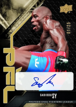 PFL MMA karty od firmy Upper Deck Rare Gold podpisová verze karty Sadibou Sy