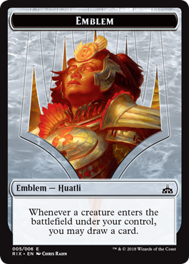 Rivals of Ixalan tokens - Huatli emblem