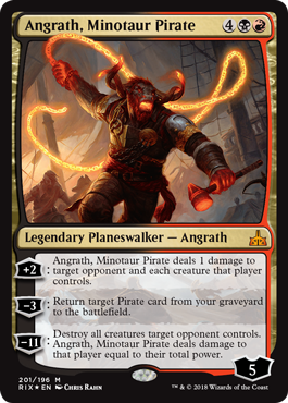 Rivals of Ixalan Planeswalker Deck promo - Angrath, Minotaur Pirate