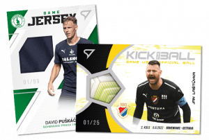 Sběratelské karty Fortuna ligy Game Jersey a Kick the ball