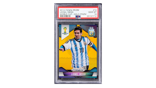 2. karta Lionel Messi 2014 Prizm World Cup verze Gold Prizm