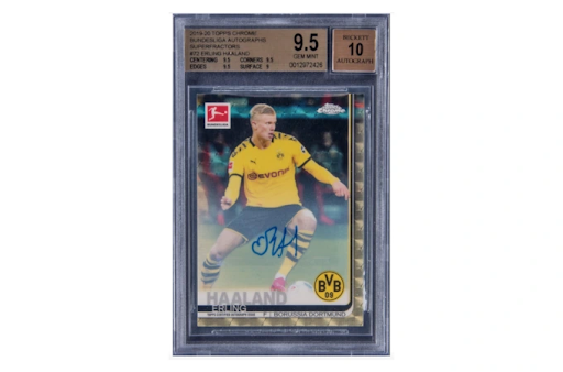 4. karta Erling Haaland 2019 Topps Chrome Bundesliga verze Autographs Superfractor