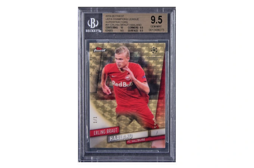 8. karta Erling Haaland 2019 Topps Chrome Bundesliga verze Superfractor