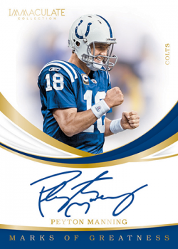 Panini Immaculate Collection NFL Marks of Greatness Manning