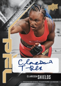 PFL MMA karty od firmy Upper Deck Base podpisová verze karty Claressa Shields