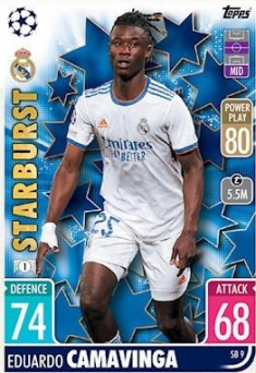 Sberatelske fotbalove karty Match Attax Extra Starburst Eduardo Camavinga