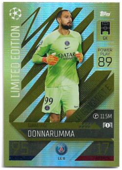 Sberatelske fotbalove karty Match Attax Extra Limited Edition Gianlugi Donnarumma