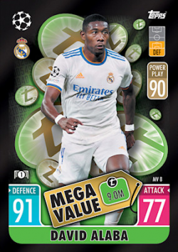 Sberatelske fotbalove karty Match Attax Extra Shiny karty Mega Value David Alaba