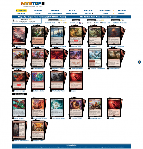 Jaroslav Bouček - Mono-Red Aggro
