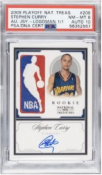1. misto - 2009-10 Panini National Treasures Stephen Curry Logoman Autograph Rookie Card 206