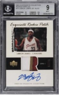 2. misto - 2003-04 Upper Deck Exquisite Collection LeBron James Rookie Patch Autograph AU 23 78