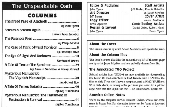 Obsah Call of Cthulhu - The Unspeakable Oath č.10