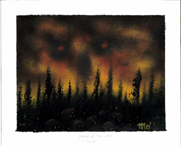 Season of the Witch, akryl na doske 13,5x17,5 cm